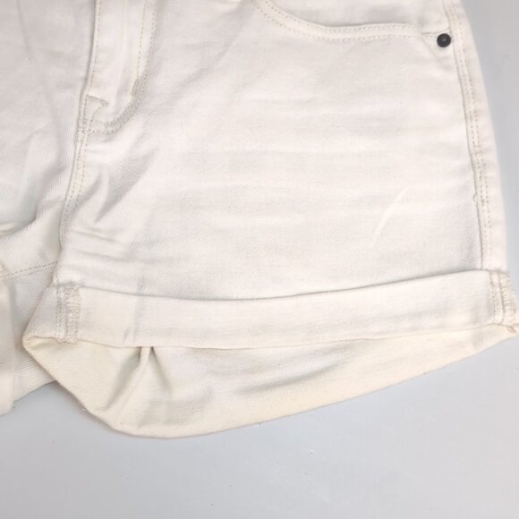 3/$20 BDG Urban Outfitters Mid Rise Shortie Shorts White Denim Jean Stretch - Picture 4 of 14